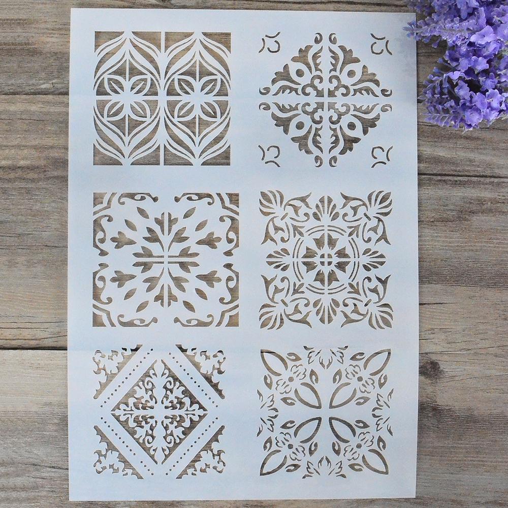 Plantillas de Mandala en capas para manualidades, tamaño A4, A3, A2, para pintura de paredes, álbum de recortes estampado