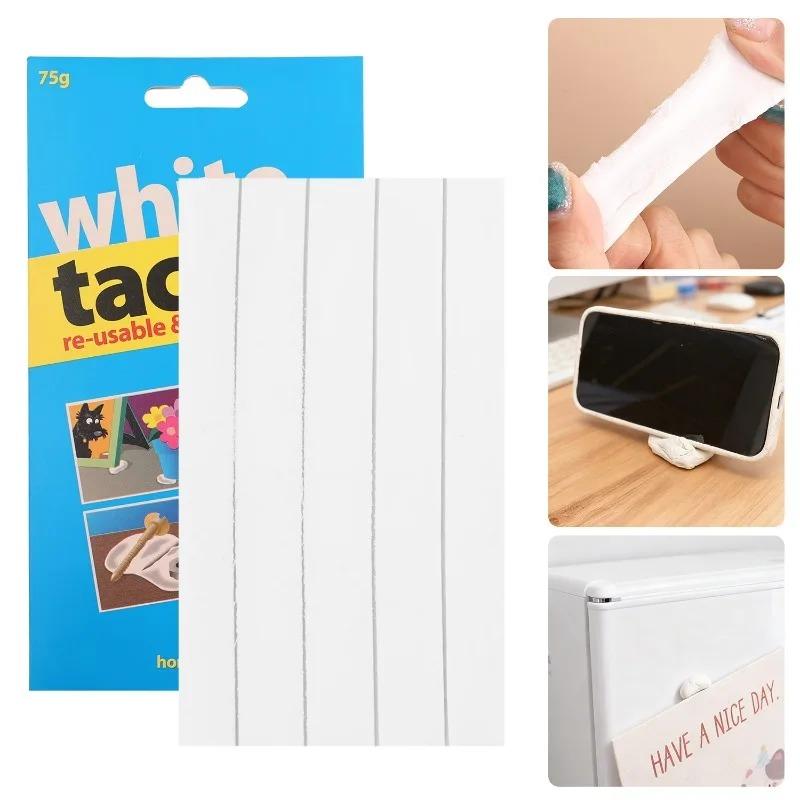5/1Sheets Self-Adhesive Clay Reusable White Putty Sticky Tack for Home Office School Removable Photo Frame Fixed Adhesive Tabs