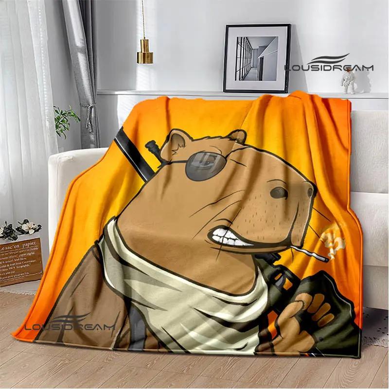 The Capybara Club Anime blanket throw cubre cama Warm blankets for beds Picnic blanket birthday gift