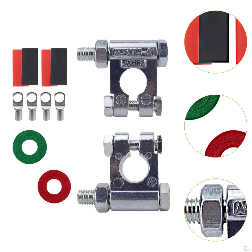 2x Battery Terminal Connector Terminals Clamp Simple Installation Ends for