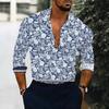 Men Collared Shirt Multicolor Vintage Paisley Diamond Floral Print Long Sleeve Button Down Top