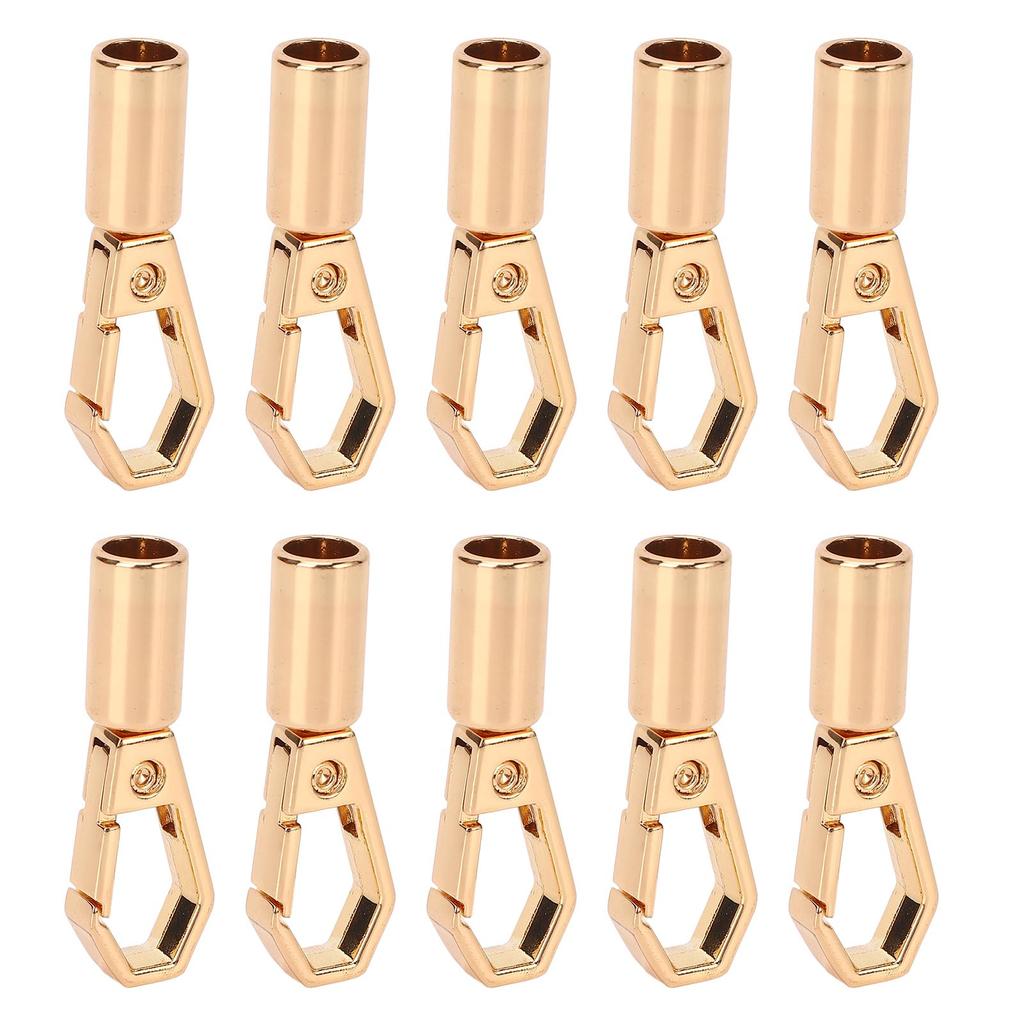 10 Set Cord End Cap Rope Stop Snap Decking Fittings Bulk for Jewelry Making with 6mm Zinc Alloy