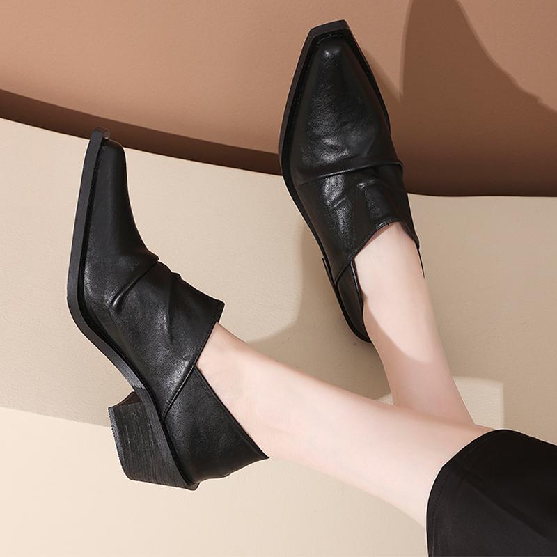 Fashion Pointed Toe Women Loafers Shoes Designer Office Leather Shoes Fashion Dress Summer 2025 Casual Walking Sport Zapatos De Mujer