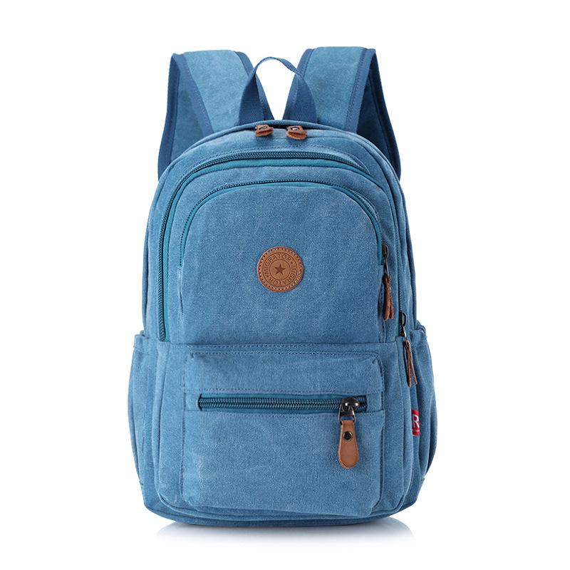 Korean Version Trendy Backpack Casual Canvas Backpack Unisex Travel Computer School Bag Large Capacity Retro Student Backpack