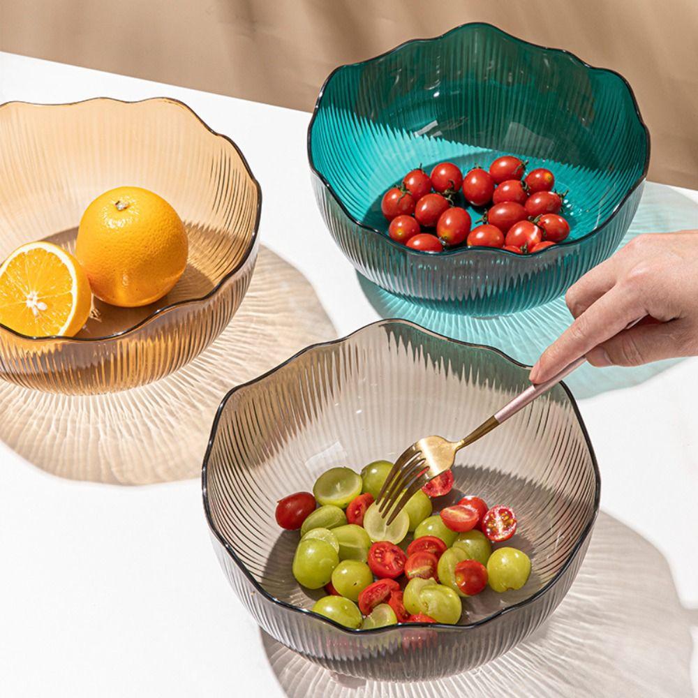 Flat Bottom Snack Basket Wave Edge Fruit Storage Tray Modern Style Fruit Bowl Living Room