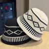 Autumn and Winter Rhombus Pattern Woolen Hat for Female Couple Casual Versatile Warm Ear Protection Cold Hat Knitted Hat