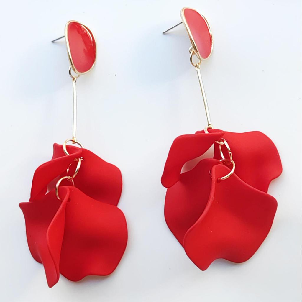 Bohemian Tassel Acrylic Petal Dangle Earrings for Women