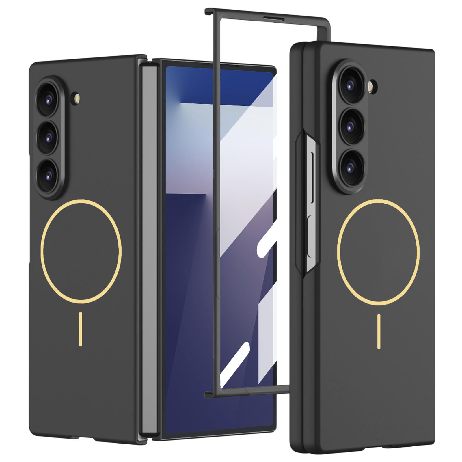 

GKK For Samsung Galaxy Z Fold7 5G Magnetic Case Slim Hard PC+Tempered Glass Phone Cover with Screen Film Black