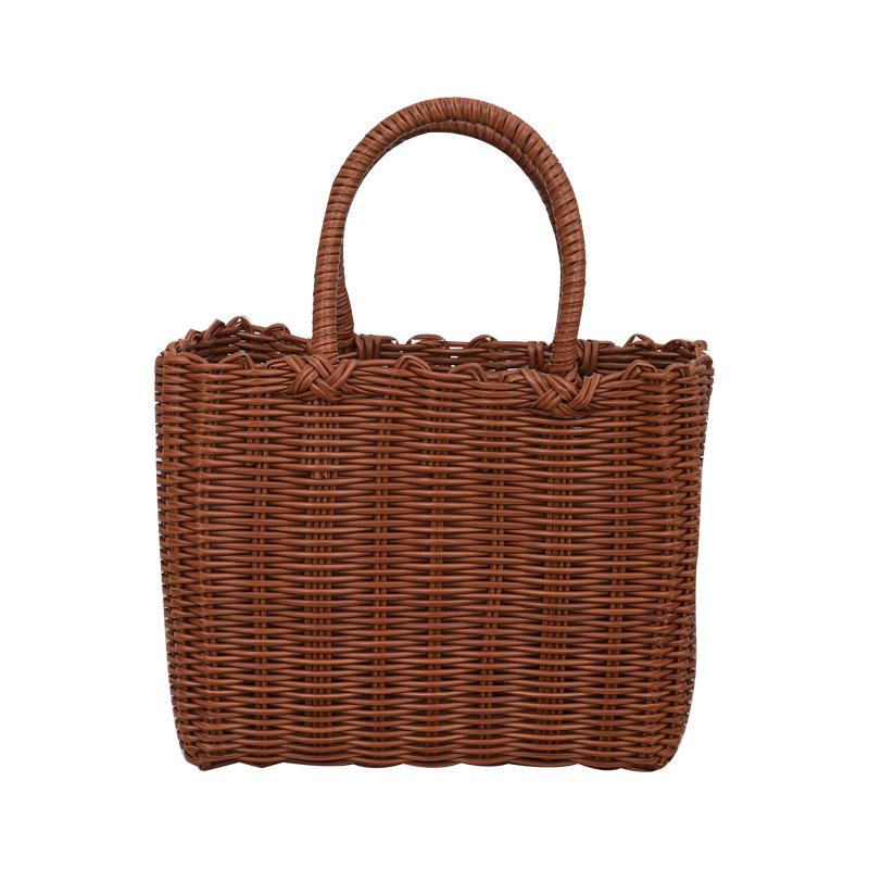 Wicker Handheld Lightweight Basket: Versatile Vegetable Shopping, Fashion Tote, Picnic & Bathroom Shower Use