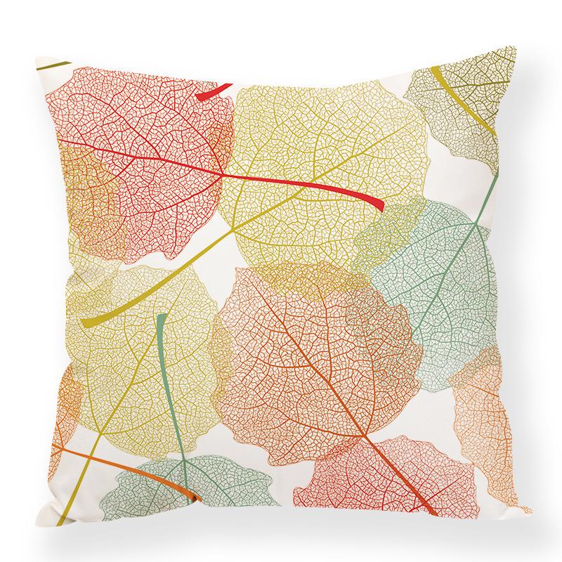 

Ins Green Plant Geometric Pillow Case Creative Mix Elements Pillow Digital Printing 45 * 45Cm pillowcase