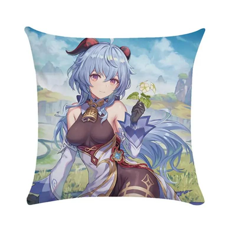 40/45/50cm Genshin Pillowcases Dormitory Sofa Bedside Cushion Cover Cartoon Anime Home Decor Throw Pillow Case