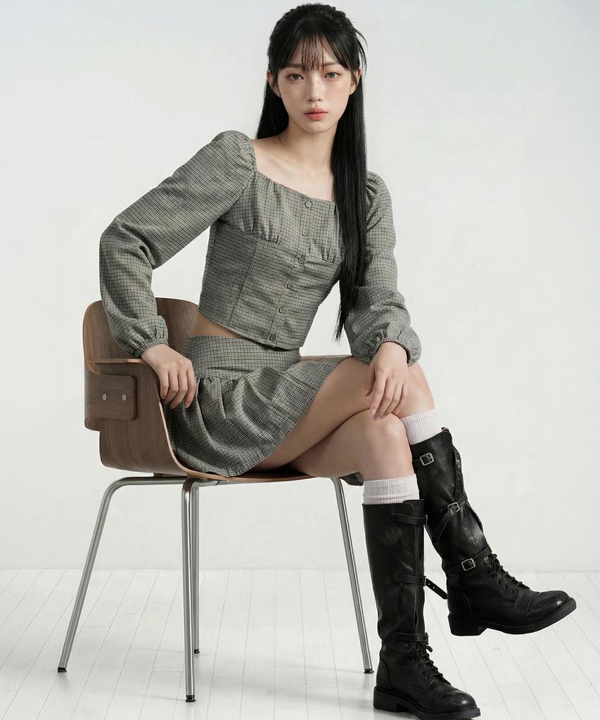 TOPGIRL Smoking Check Balloon Two-Piece Set_T611St901