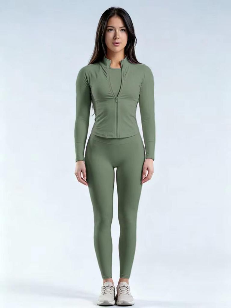 Hohe Taille Schlanke Passform Po-Hebend Yoga und Laufen Zweiteiliges Set