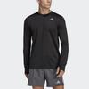 Adidas Contrast Brand Logo Print Round Neck Long Sleeve T-Shirt Men Tops Black HM8436