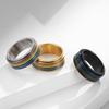Drehbarer Regenbogen-Doppelschicht-Ring aus Edelstahl Ring Nische Dekompression Partnerringe Schmuck