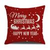 Christmas Pillow Cover Christmas Pillow Linen Cartoon Print Holiday Home Bed Cushion Cover