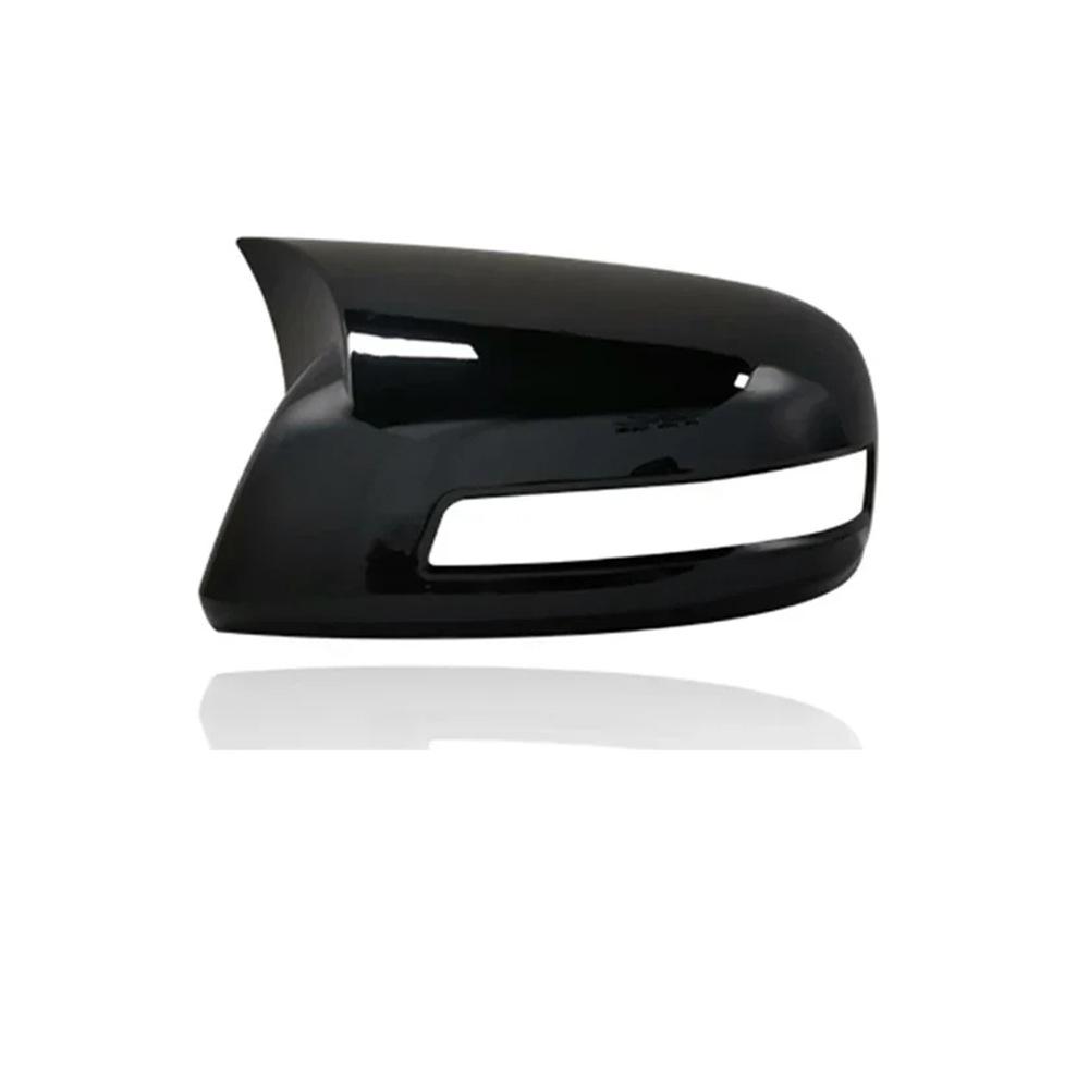 Horn-Shaped Glossy Black Rearview Mirror Covers for 2012-2015 Honda Civic 9th Gen - Adhesive Mod