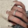 PANJBJ 925 Sterling Silver Blue Zircon Set of Rings For Women Girl Stars Flower Sweet Korean Trend Jewelry Gift Dropshipping