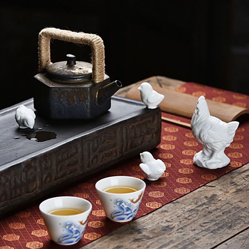 Cute Pure White Porcelain Chicken Figurines  Cute Animal Statue  Home Decoration  Bonsai Micro Landscape  Small Ornaments