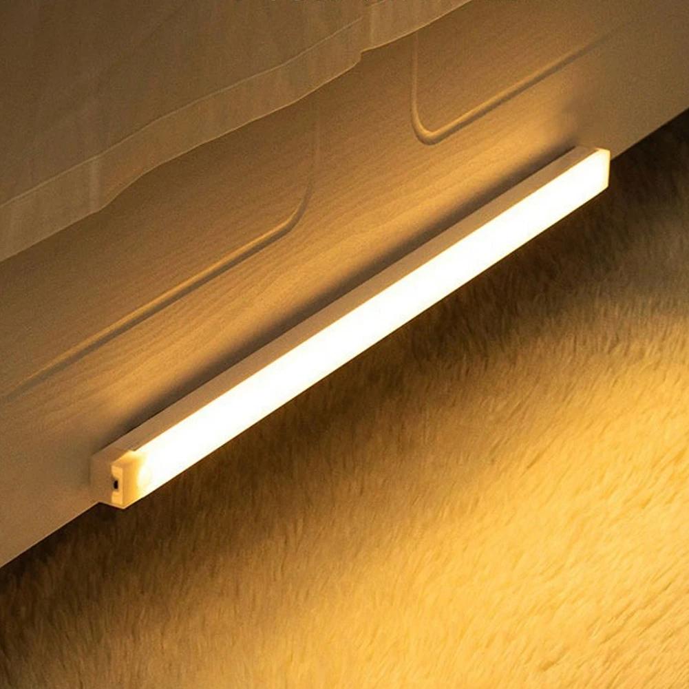 USB Rechargeable Car Sensor Light Automatic Induction White Warm Light Bar Magnetic Maual/Sensing Mode Lamp for Floor Trunk