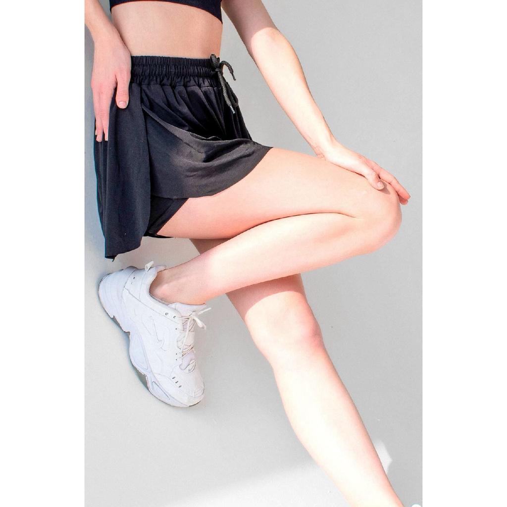 Black Loose-fit Tights Sports Shorts