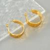 New Fashion Stainless Steel Round Large Earrings Personalized Fashion Light Luxury Wind Titanium Steel Earrings Women