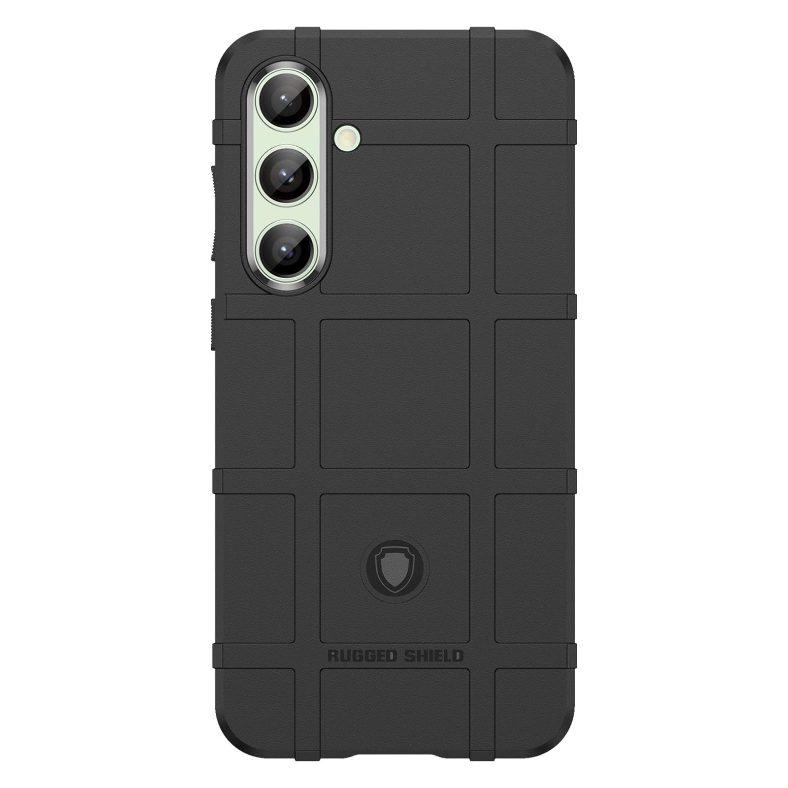 

For Samsung Galaxy S24 FE Case Grid Design Soft TPU Scratch-Proof Phone Cover Black