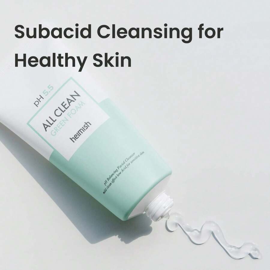 Heimish All Clean Green Foam Nettoyant Visage Hydratant 150g/Nettoyant Gel Doux Hydratant, Nettoyant Visage Quotidien Pour Peau Sensible Aux Acides Aminés, P.H