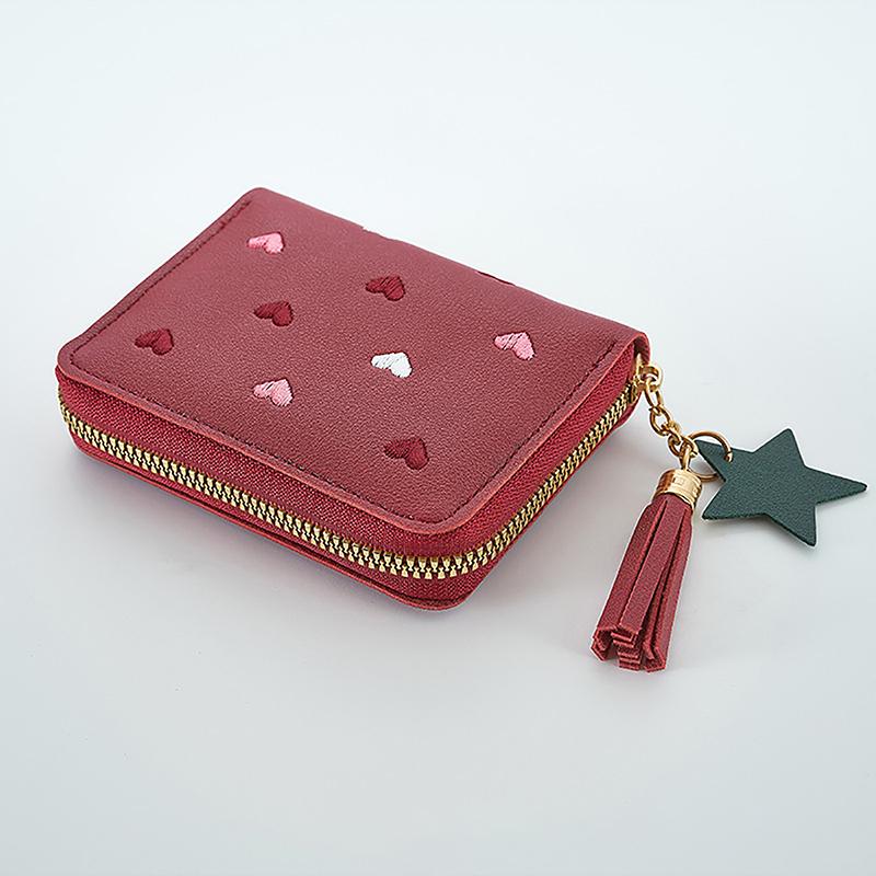 Women Wallet Ladies Mini Small Short Tassel Wallet Cute Girl Zipper Pu Leather Coin Purse Female Hand Wallet Purse