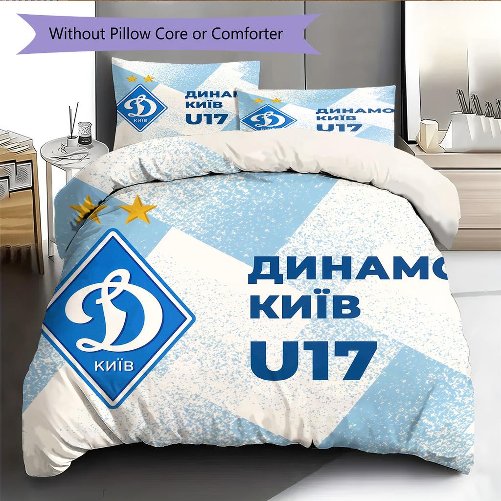 Dynamo Kyiv Pattern Bedding Quilt Set Home Decoration Gift (1 * Duvet Cover + 2 * Pillowcase Without Core)