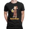 Cartoon  Banana Cute Brown Monkey T Shirt Cotton Fun T-Shirts Crewneck Curious George Tees Short Sleeve Clothes Plus Size