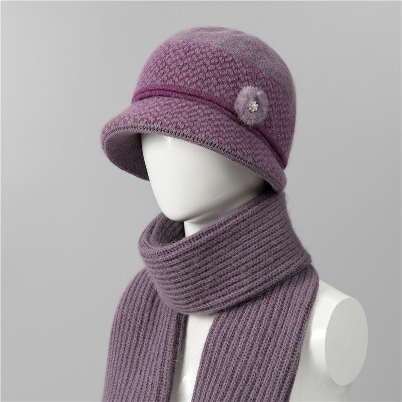 Hat Women'S Season Ear Protection Warm Mom Hat Fleece Thick Ear Protection Grandma Grandma Elderly Cotton Hat
