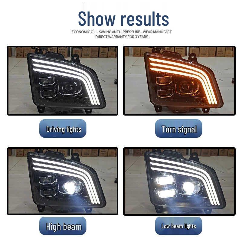 Uniform Light Jiefang JH6 LED Headlight Assembly with Laser Lens Upgrade for Dual Low Beams