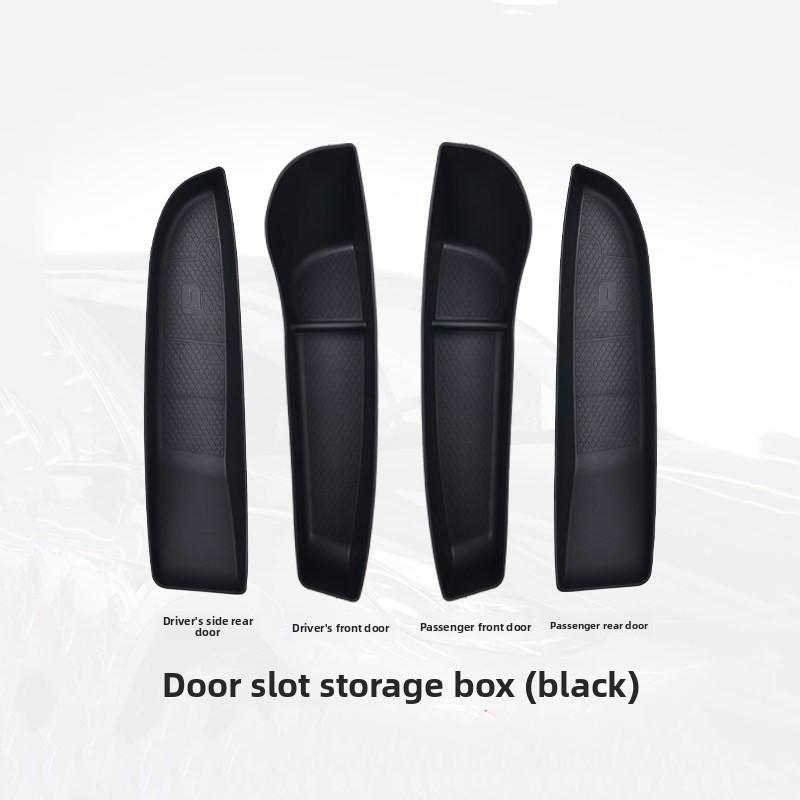 For Tesla Model 3 Highland 2025 2025 2026 Car Door Side Slot Storage Box Front Rear Door Inner Handle Organizer Tray Accessories