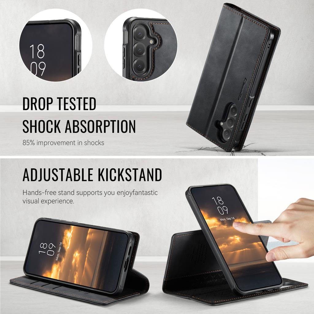 For Samsung Galaxy S24 FE Case CASEME C49 Magnetic Case RFID Blocking Detachable Wallet Leather Phone Cover