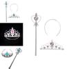 Glänzendes Mädchen Prinzessin Belle Verkleidungsparty Accessoire 2-teiliges Set mit Zauberstab Tiara