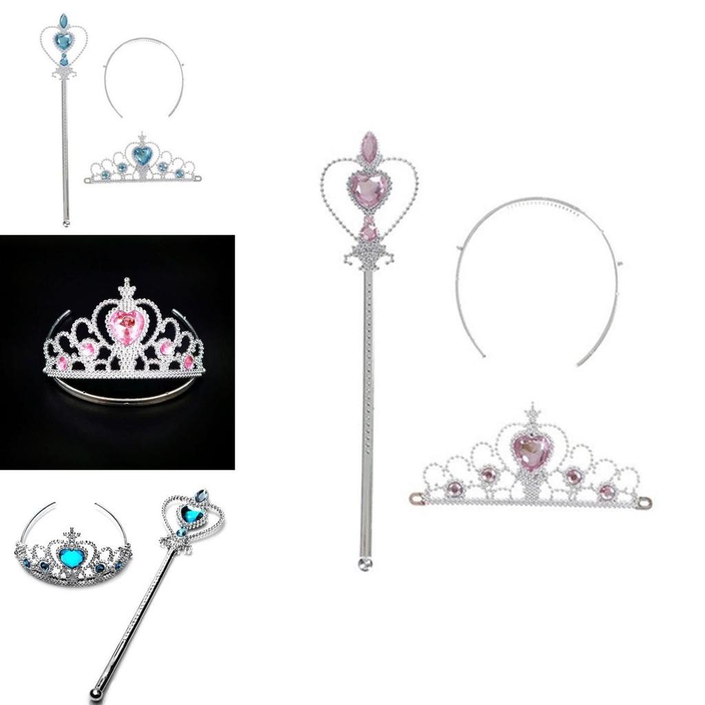 Shining Girl Princess Belle Dress Up Party Accessory 2pcs Set With Wand Tiara