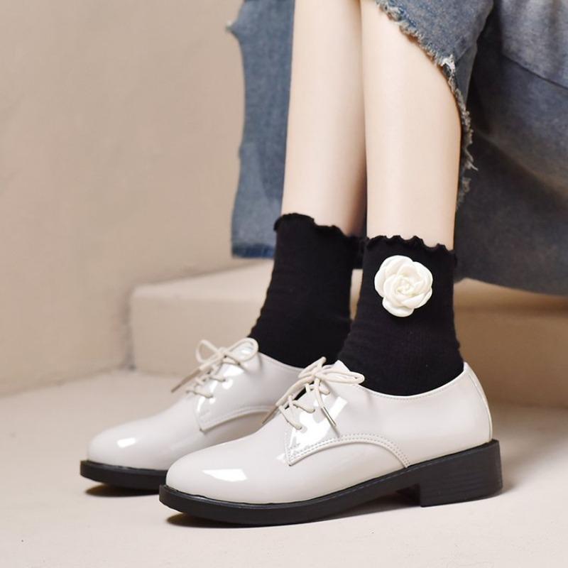 Mary Janes Shoes Woman  Trend British Style Oxfords Mouth Black Flats Casual Female shoes Ladies Footwear Loafers women