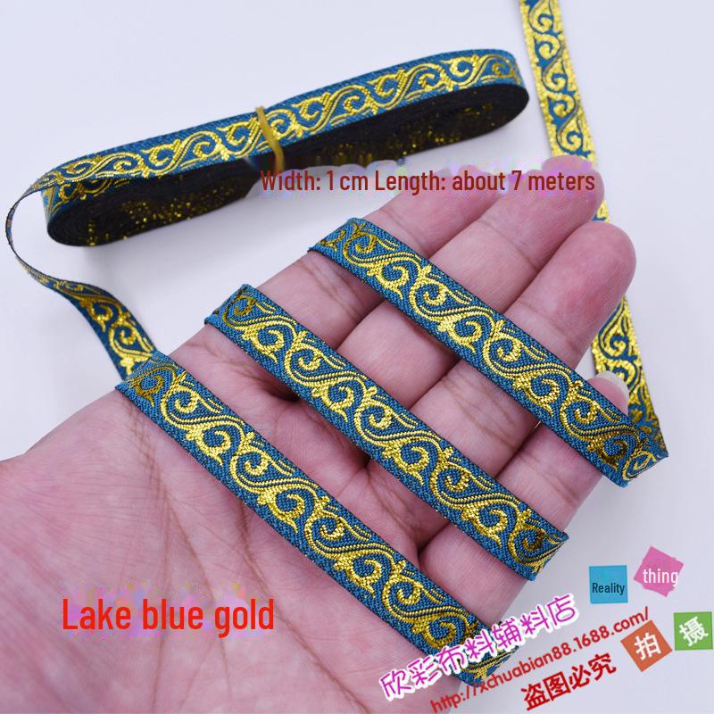 Ethnic Style Gold Lace Ribbon Embroidery Accessories No. 100