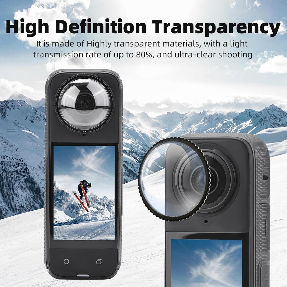 Flymile Lens Guards for Insta360 X4 Camera Accessories Len Protective Mirror Anti-Scratch Lens Cap Portable Rotating Cover