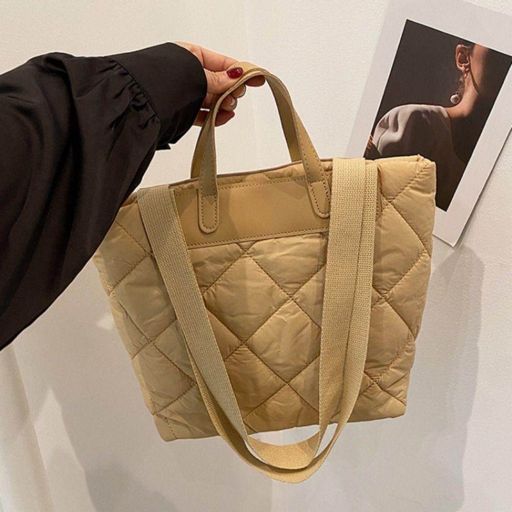Travel Essentials Quilted Quilted Tote Bag Zipper Large Capacity Puffer Tote Bags Underarm Bag for Women
