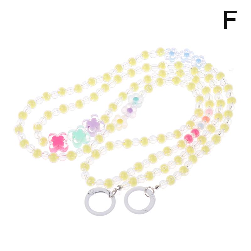 1.2M Crossbody Long Colorful  Beaded Mobile Phone Hanging Chain Mobile Phone Case Lanyard Travel Climbing Rope For Phone