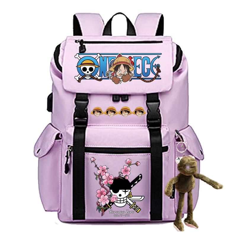 2024 Cross-border New Popular ONE PIECE Cartoon Pattern Backpack College Student Large-capacity Laptop