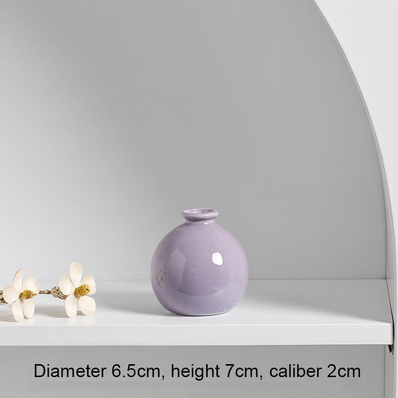 7cm kleine Keramik Basis Ins einfache japanische Home Wohnzimmer Veranda Dekoration Vase weiß rosa lila blau trockene Blume Hydrokultur