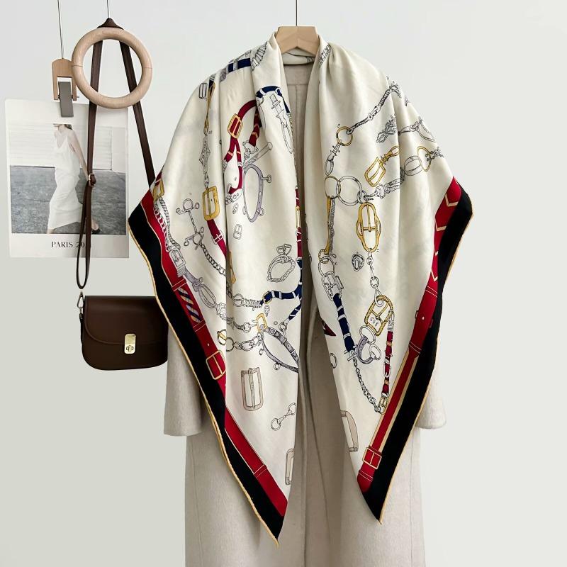 

Двусторонний гетерохромный шелковый шерстяной 140 шелковый шарф Тяжелая промышленность высококачественный шелковый мех большая шаль осень и зима универсальный теплый шарф 136cm