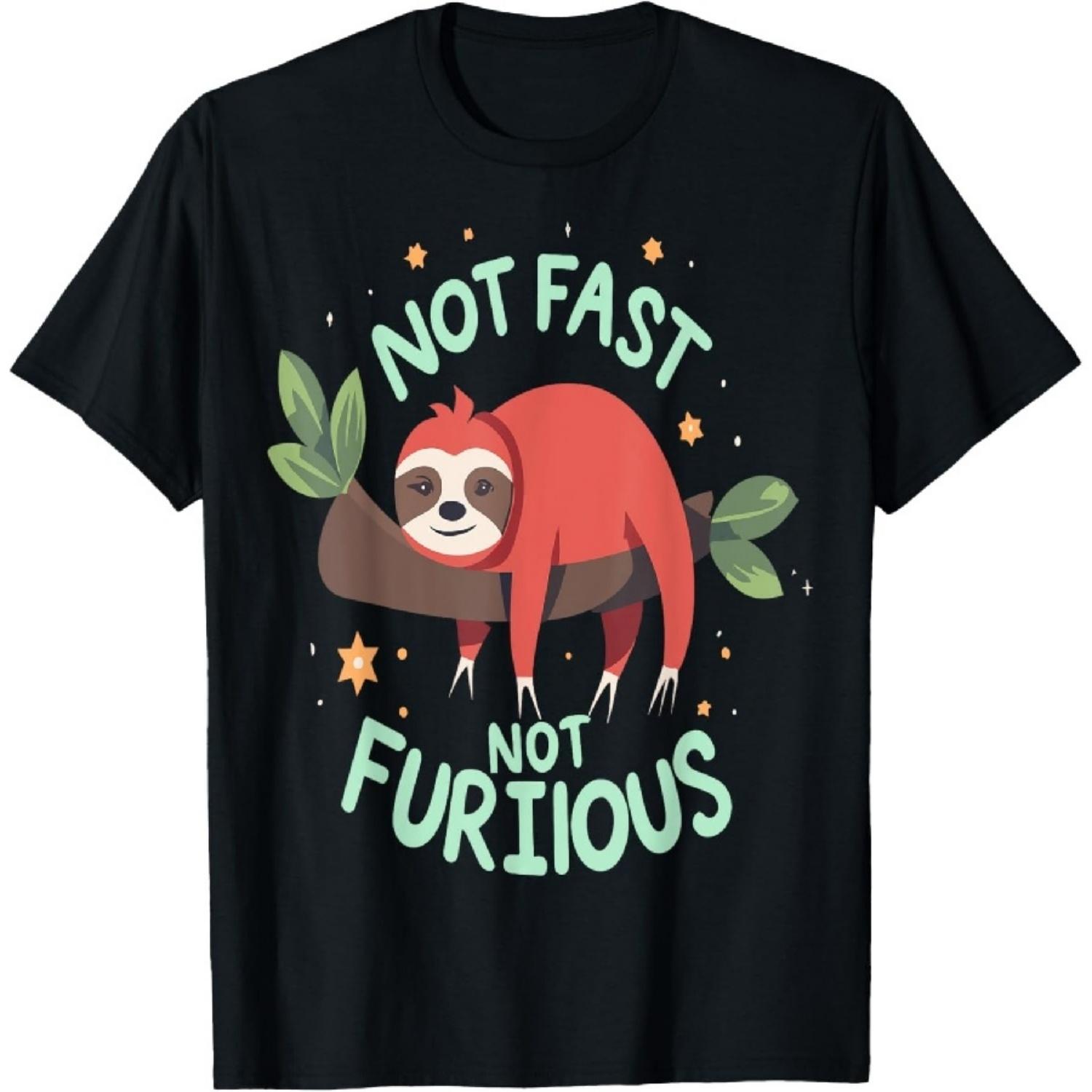 

Chill Red Sloth Not Fast Not Furious Cartoon Sleepy Behance T-Shirt S