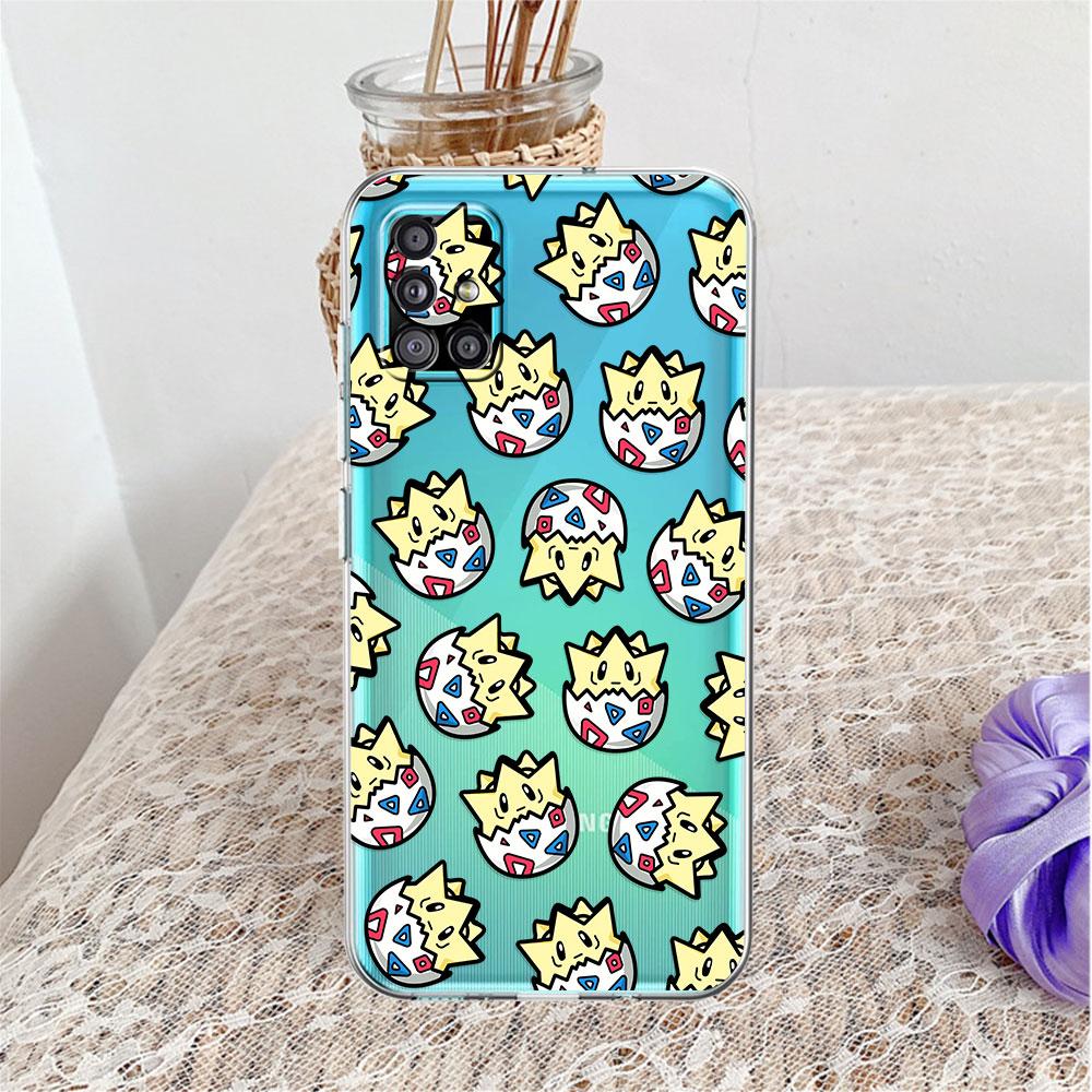 

Мягкий чехол для Samsung Galaxy A52 A12 A51 A32 A21s A22 A71 A31 A41 A53 A13 A02s A11 A72 A33, прозрачный чехол для телефона с милым лицом Pokemon Samsung A20e