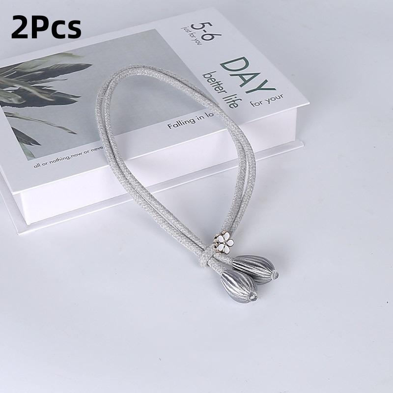 

dailyAdjustable Curtain Tiebacks with Floral Buckles Cord Fixer No Drilling for Elegant Living Room Bedroom Windows світло-сірий колір