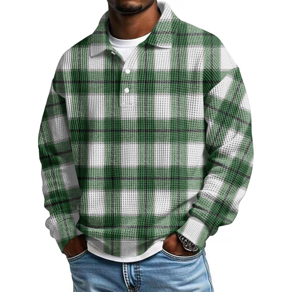 Men Casual Button Down Shirt Golf Pullover V Neck Stand Collar Fashion Fall Sweatshirt