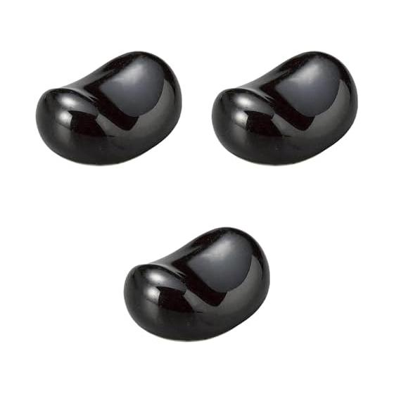 Black Mini Bean Chopstick Rests, Set of 3, 3x2.1cm, Setomono Honpo
